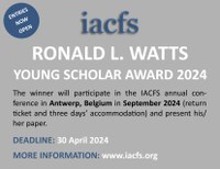 Ronald L. Watts Young Researcher Award 2024 - Entries Now Open